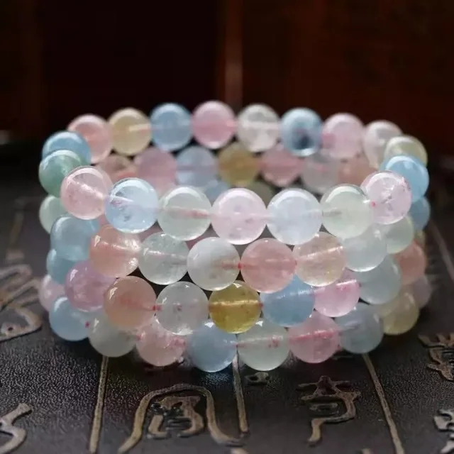 

Natural Crystal Chakras Bracelet Jewelry Black Carnelian Clear Carter Morganite Stone Bracelets Beads Stretchy Bileklik Pulseras