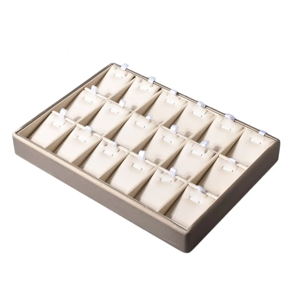 Fashion 18 Grids Black Pendant Jewelry Display Box Jewelry Boxes Ring Showcase Box Earring Display Stand Jewelry Packaging