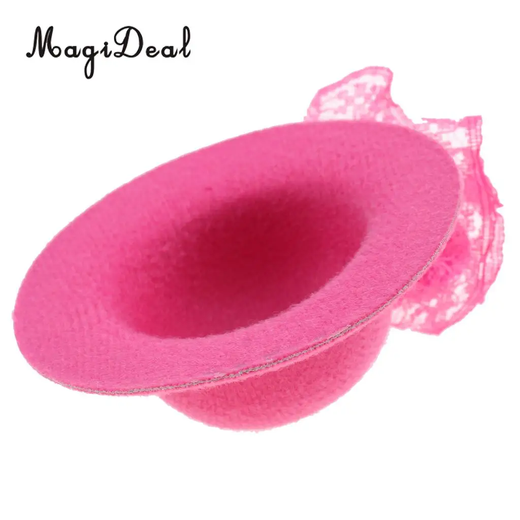 MagiDeal Fashion 1Pc Cloth Vintage Round Bowler Doll Hat Cap for 28-30cm Doll Clothes Accs Dollhouse Decor Children Toy 8Colors