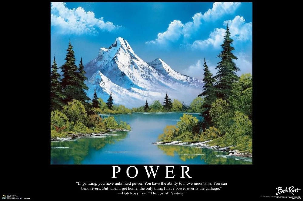 

BOB ROSS - POWER - INSPIRATIONAL ART SILK POSTER Decorative Wall paint 24x36inch
