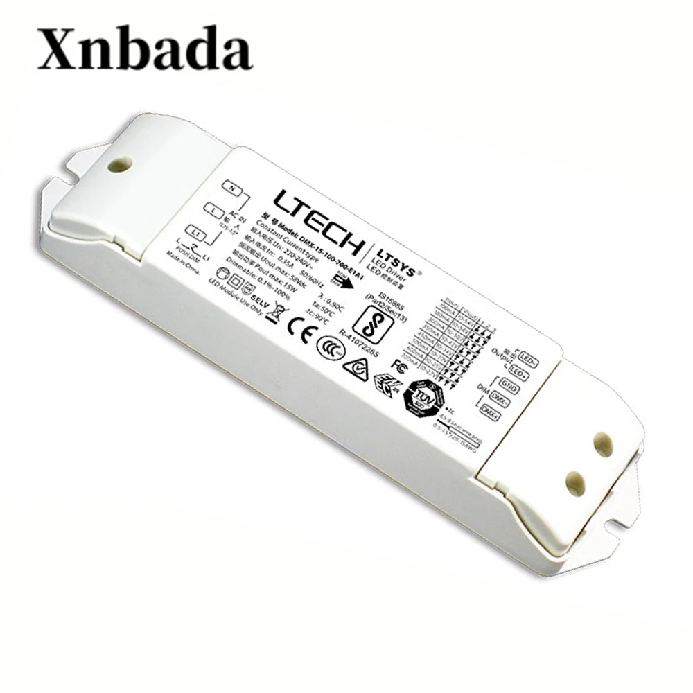 LTECH DMX 15 100 700 E1A1 светодиодный затемнение драйвер 200 240VAC вход 700mA Вт PVM выход CC