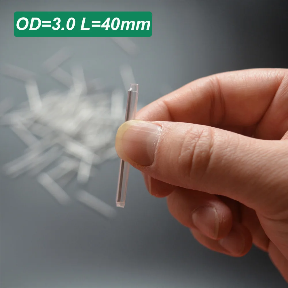 thumbnail image 2 of 40mm Clear PE Heat Shrinkable Plastic Tube 2.6mm Diameter Fiber Splice 2 of 13
