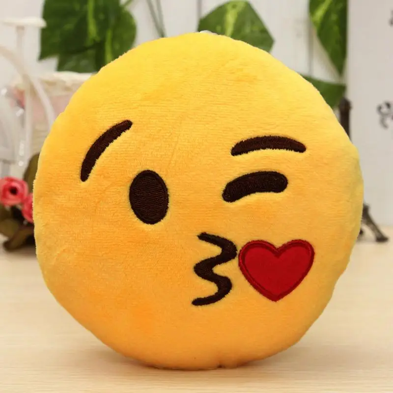 Творческий Emoji Подушка Плюшевая Coussin Cojines Гато Круглые Подушки Emoticono Смайлик Плюша