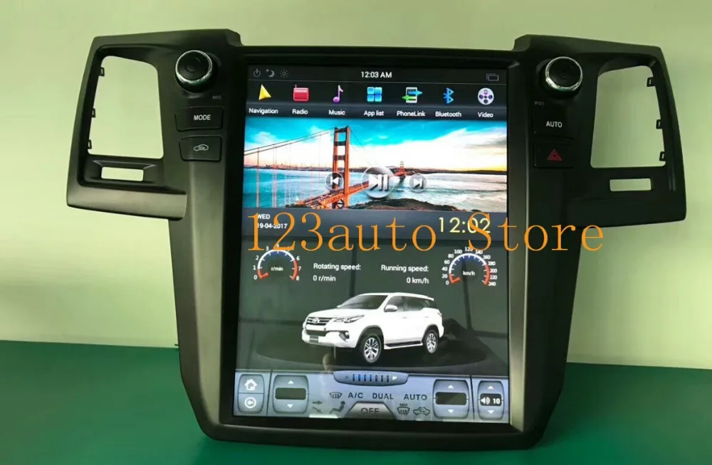 

12.1 inch vertical Tesla Style Android 7.1 auto Car DVD GPS Player navigation gps radio headunit for Toyota Fortuner 2007-2015