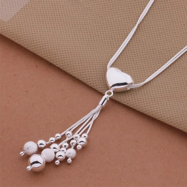 

925 sterling silver Necklace, 925 silver fashion jewelry The refined sand smooth bead /cwqalnxa bkeakbla AN457