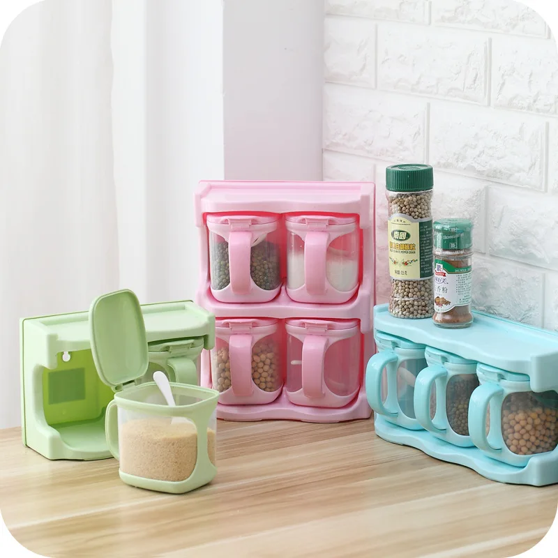 

Multi Flavoring Box For Plastic Seasoning Box Rack Condiment Kitchen Utensils