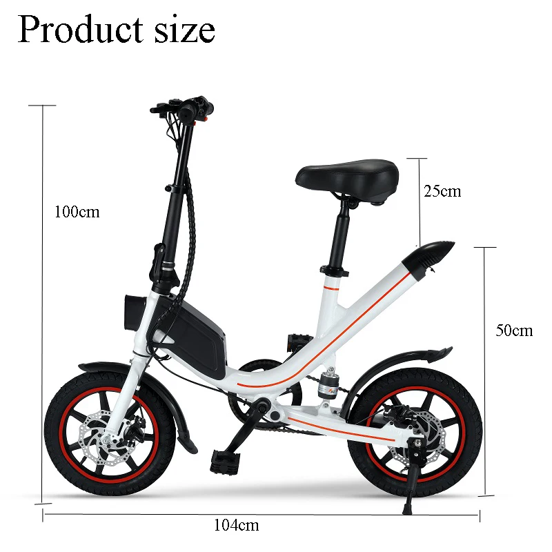 Perfect OUXI Mini Type Electric Bicycle 12 Inch Wheels Foldable 350W Power Battery Ebike Dual Disc Brake Electric Bike 1