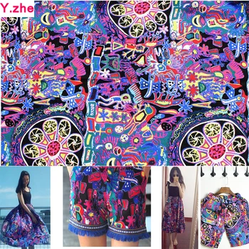 

New Colourful Ethnic Fabrics Cotton/linen Fabric Ethnic Abstract printed Sewing Material DIY Patchwork Home Cloth Women Dress