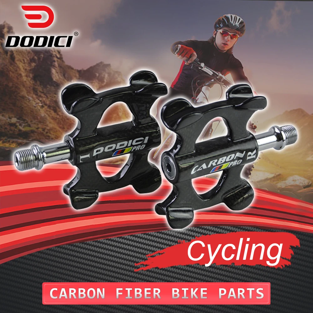 

DODICI Pro Road Bike Carbon Pedal Pedals Compatible Pedals Recreation 3k Bicycle Carbon Fiber Ultralight Pedals Cycling Parts