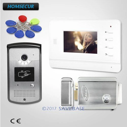 

HOMSECUR 4.3inch Video Door Entry Security Intercom Electric Strike Lock Set Included 1V1
