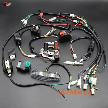 Arnés de cableado eléctrico completo, bobina CDI, montaje de luz trasera de estátor, 50cc, 70cc, 90cc, 110cc, 125cc, ATV, Quad Bike Buggy Gokart