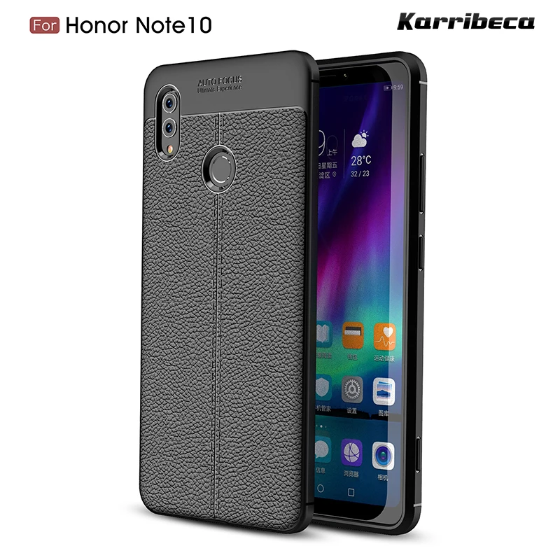 

Litchi silicone case for huawei honor note 10 RVL-AL09 6.95" funda hoesje lychee leather tpu cover coque etui kryt tok carcasa