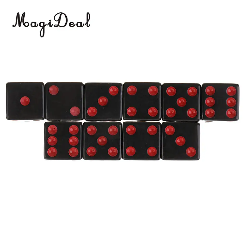 10 Pieces/Set Plastic Dice D6 6 Sided Dotted Dice for D&D RPG Table Games Drinking Gaming Adult Toys Novelty Gift 4Colors