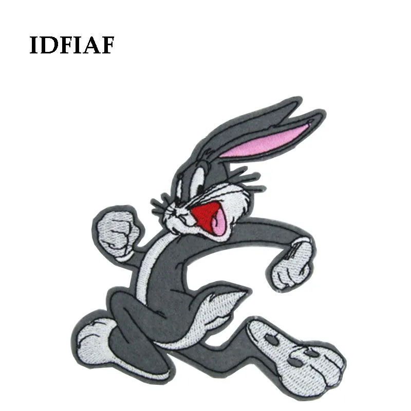 

IDFIAF 1pcs center made of cloth iron on cartoon rabbit patches ironing felt applique clothes embroidery patch DIY accessory