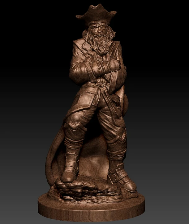 

3D relief model for cnc in STL file format Pirates