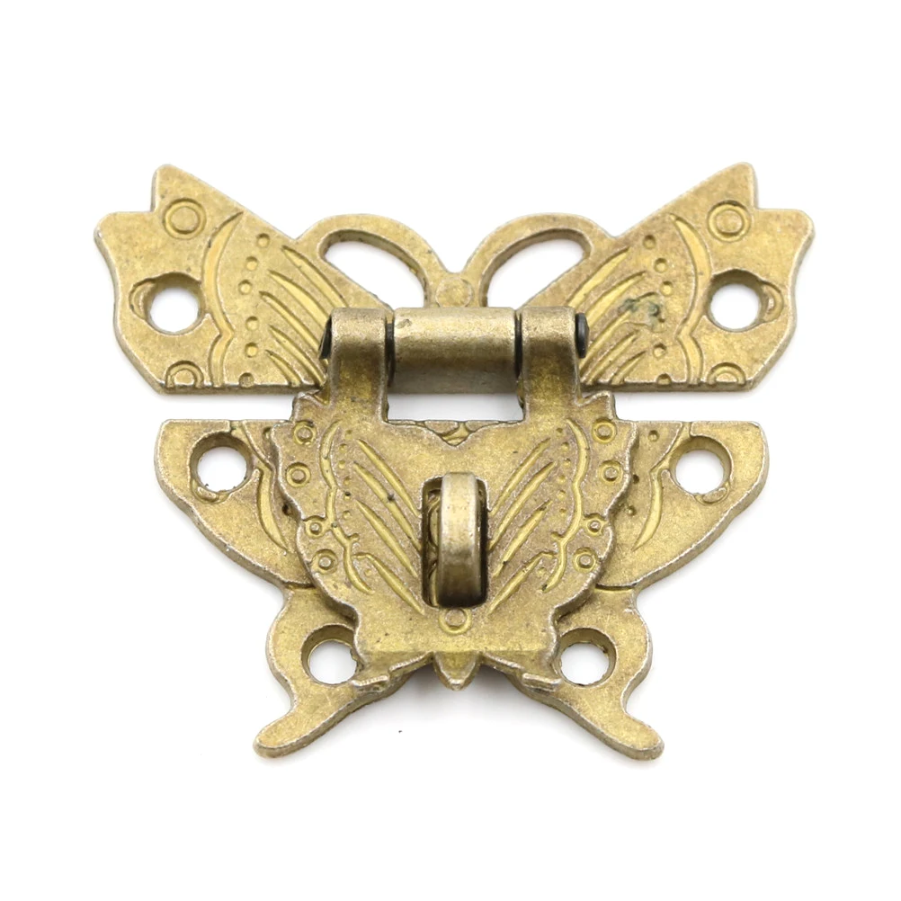 

Butterfly Locks Retro Vintage Latch Catch Lock Hasp Pad Chest Lock Box Tools Wooden Jewelry Box Case