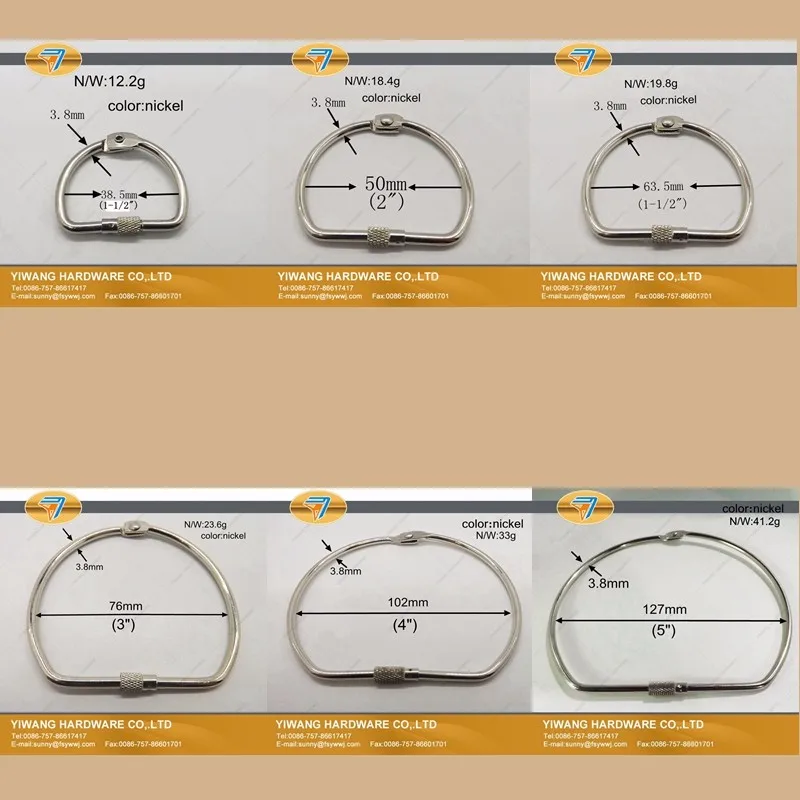 Китай Дешевые Прямая продажа с фабрики календарь кольцо хорошее качество d-образным кольцом Винт блокировки привязки кольцо прочный и