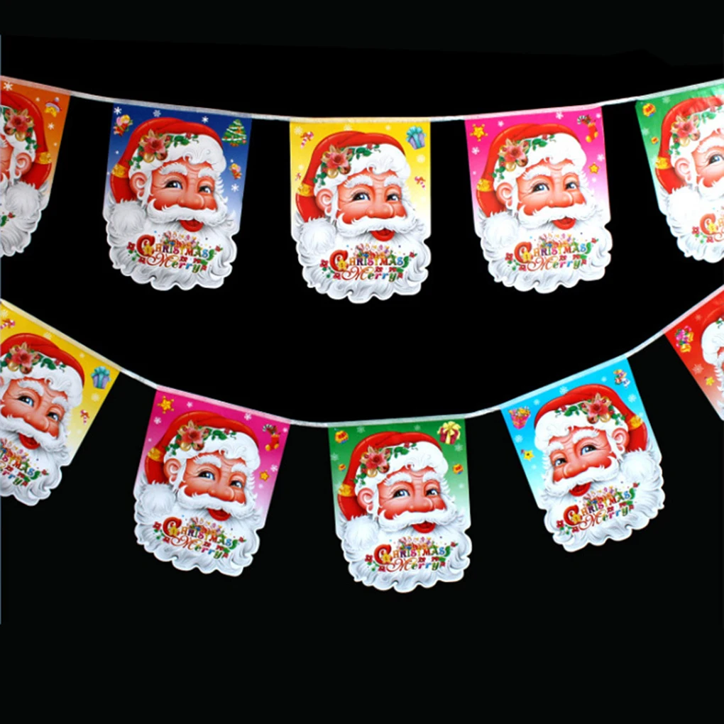 

Christmas Decoration Santa Claus Hanging Flags A set of 6 flags with patterns on both sides 2019