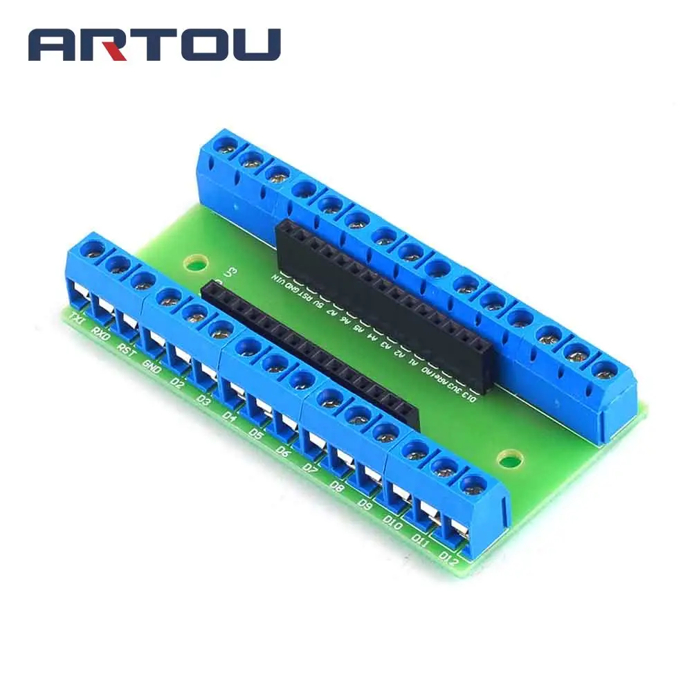 

NANO V3.0 3.0 Controller Terminal Adapter Expansion Board NANO IO Shield Simple Extension Plate For Arduino AVR ATMEGA328P Kit