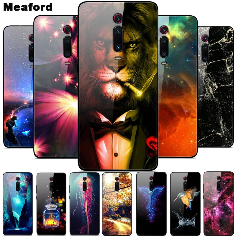 K20 Pro закаленное стекло чехол для Xiaomi Redmi K20 Чехол Мягкий бампер 3D кошка печать Funda для Xiaomi Redmi K20 Pro Чехол для телефона