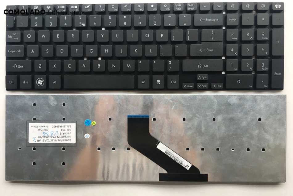 US English Keyboard for Gateway NV55 NV57 NV55S NV75S NV57H NV77H NV75 Black keyboard US Layout