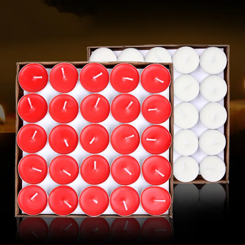

50pcs/lot Wedding hotel KTV bars warm tea candles boiled tea smokeless candles do romantic birthday proposed small candle