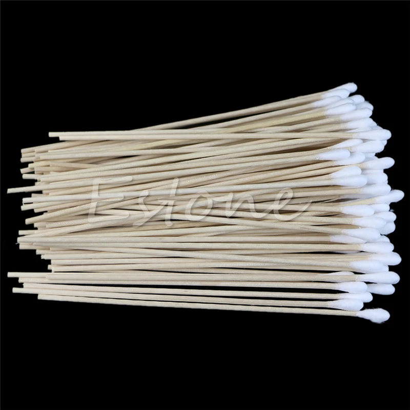 Cotton Swab 6" Applicator Q-tip Swabs White Long Handle Extra Wood Sturdy Cleaning Tool, 100 Pcs image 4