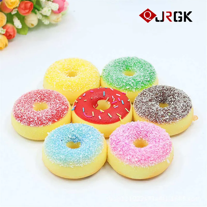 JRGK لطيف kawaii اسفنجي قلادة لينة البسيطة دونات/الفراولة كعكة/الآيس كريم/الفشار أحزمة هاتف المحمول للأطفال هدية