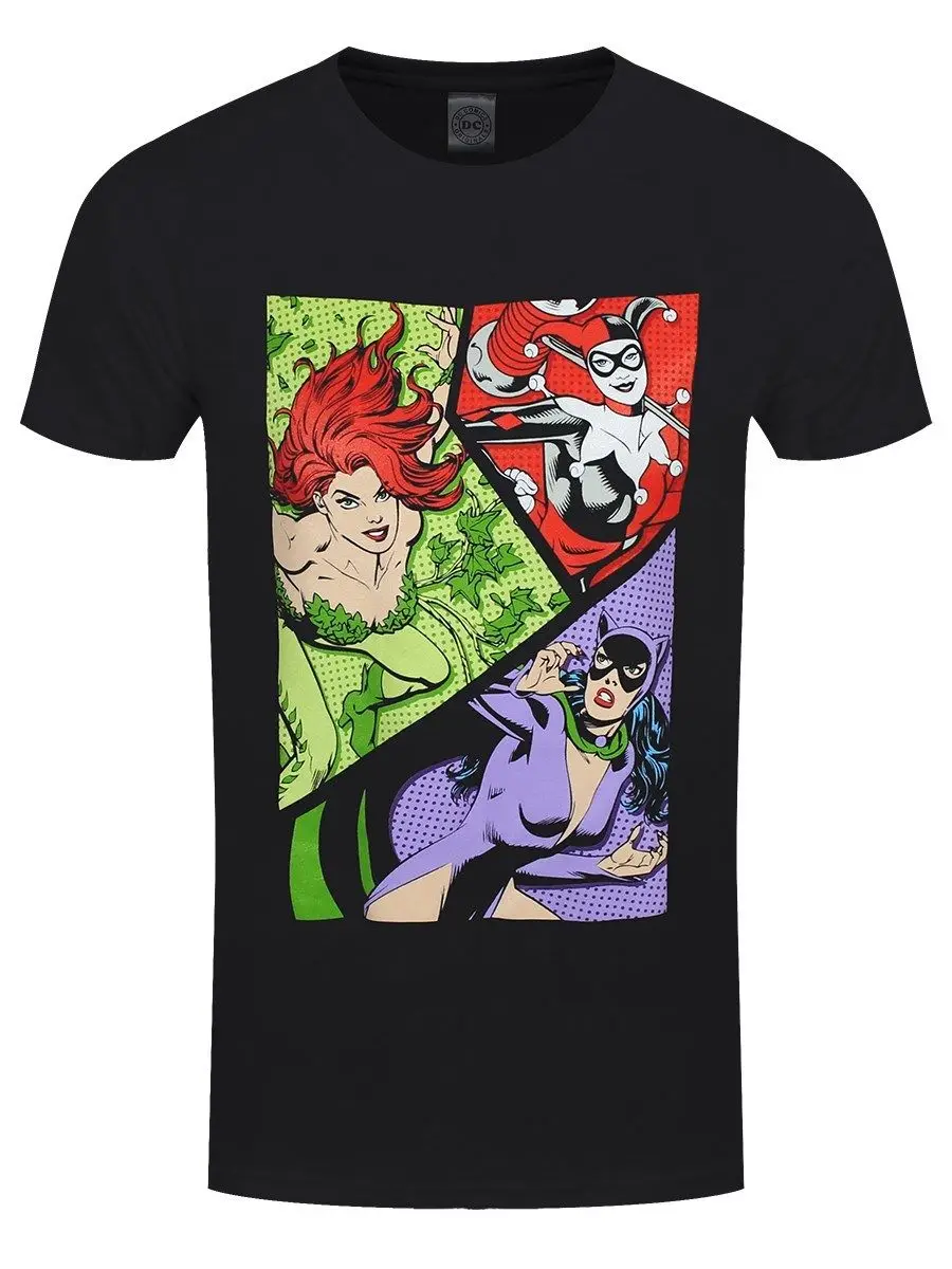 DC Comics Originals Villanesses Мужская черная футболка модные футболки Приталенная с круглым