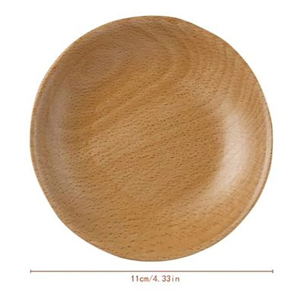 

Wooden Round Plates Fruit Cake Tea Coffee Dessert Dish Food Serving Tray