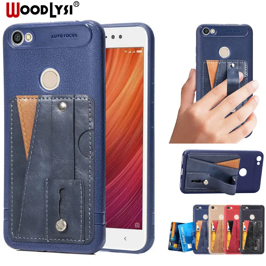 

Phone Case For Xiaomi redmi 4A 4X 5A 6A 5 Plus Bracket Case Card Pocket Back Cover Case for Xiaomi redmi Note 5A 4X 5 Pro