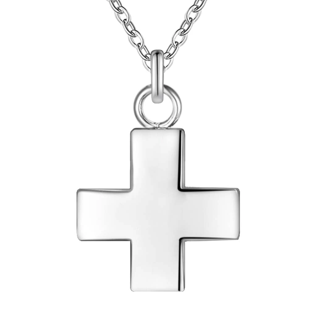 

Wholesale silver plated charm jewelrys Necklace,free shipping 925 stamped fashion jewelry pendant comely cross AN290/bauajsba