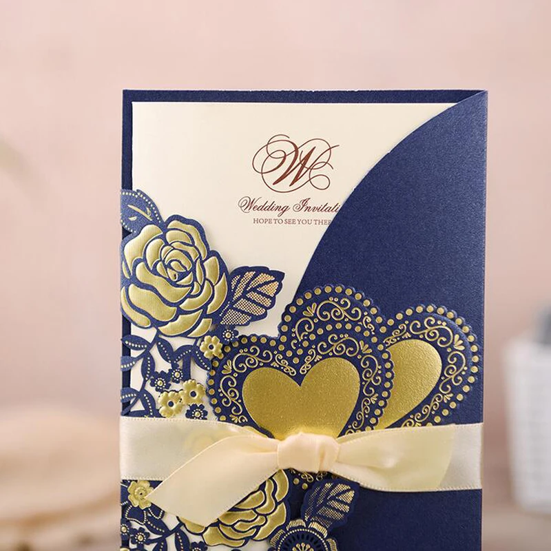 50 шт лазерная резка розовое сердце свадебные приглашения открытки поздравительные открытки на заказ с ленты для свадебного украшения вечерние принадлежности для мероприятий