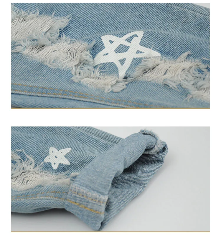 Girl Clothing Jeans Elastic Waist Cotton Baby Children Fashion Broken Hole Kids Jeans for Girls Ripped Jeans For Girls Jeans 13
