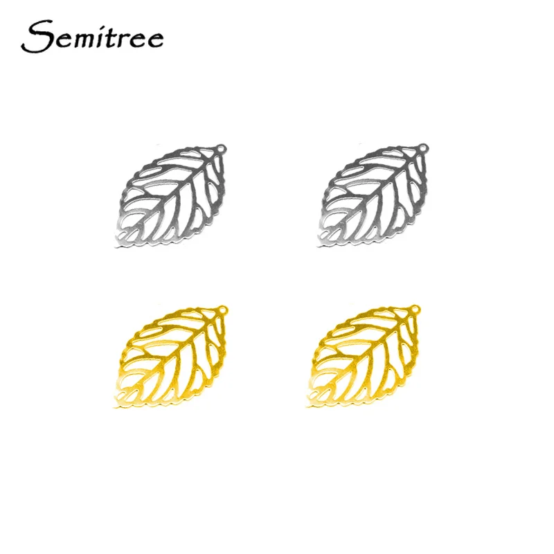 Semitree 10 шт./лот подвески в виде листьев из нержавеющей стали подвеска DIY ремесла