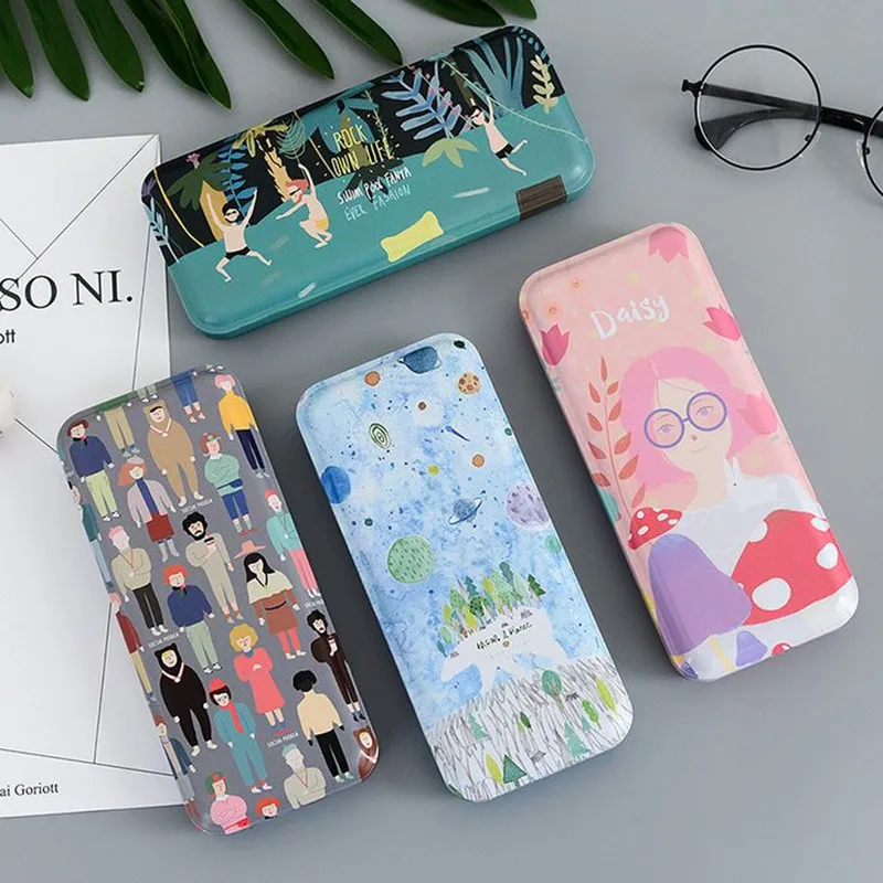 

Coloffice 1PC Creative Pencil Case Simple Multi-Function Large Student Iron Pencil Bag Girl Boy Gift kawaii School Office Supply