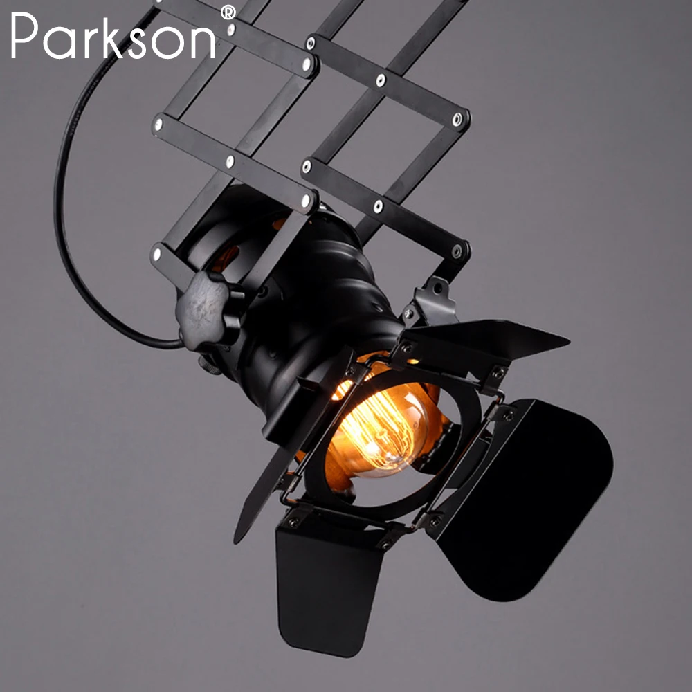Vintage Industrial decor Loft LED Ceiling Light Room illumination can adjusted telescopic home Retro Lamp lamparas de techo | Лампы и