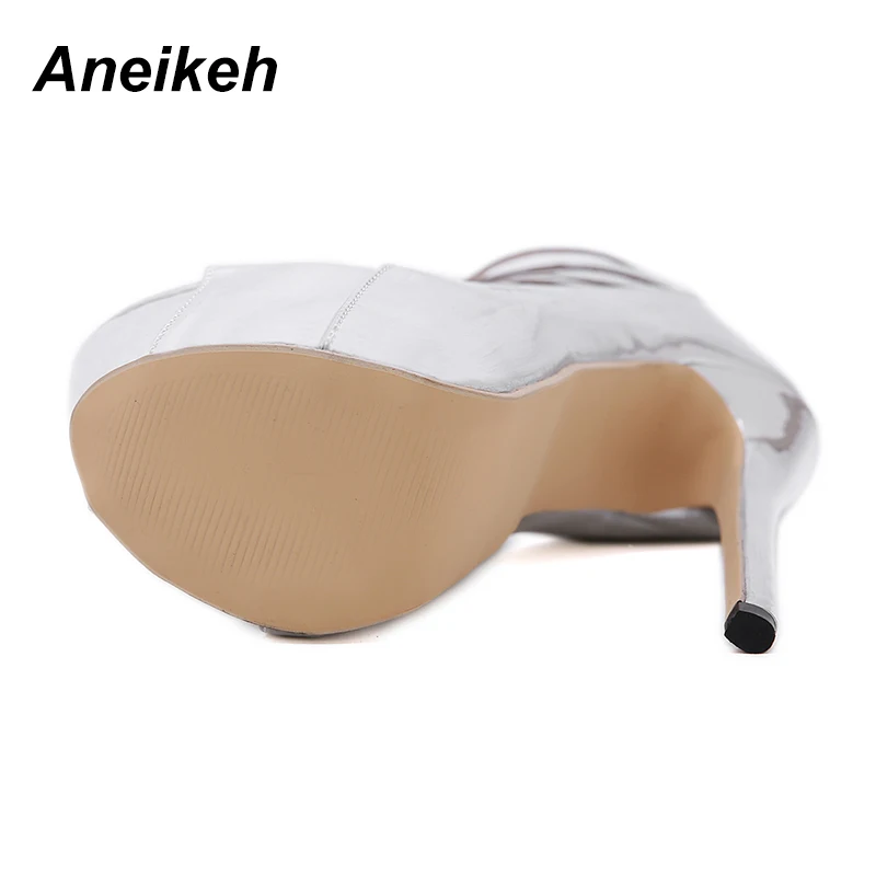 Женские босоножки с блестками Aneikeh вечерние гладиаторы на платформе и высоком