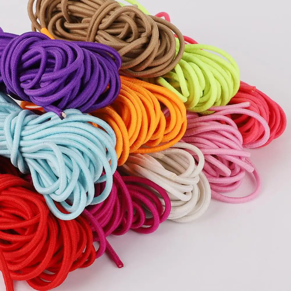 

High Quality 2.5mm Multi Colors 5M Round Elastic Band Round Elastic Rope Rubber Band For Clothing Jacket DIY Sewing Accessories