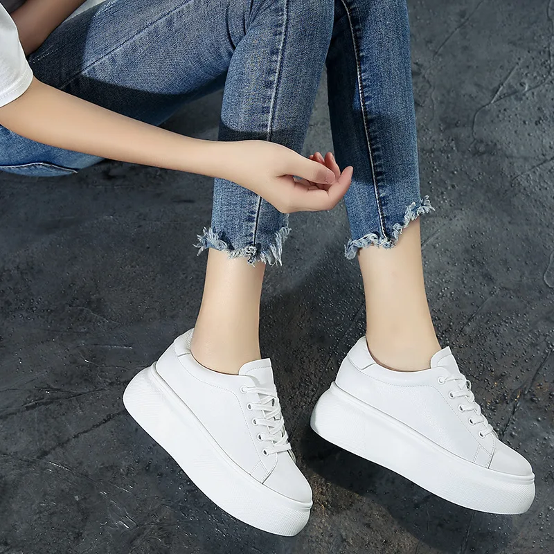 Tendance Femmes 2018 Couleur Plat Confortable Pur En Automne Cuir Nouvelle Semelle Casual Simple Chaussures Solide Épaisse Sauvage Mode Chaussures PrvPpwqS