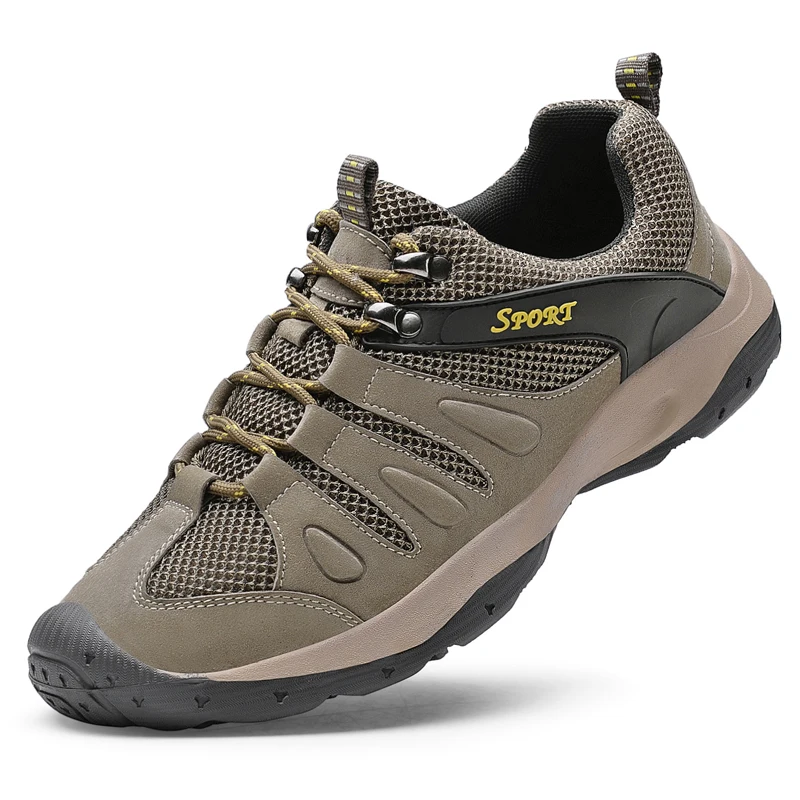 

Men's Waterproof Hiking Shoes Travel Shoes Spring Outdoor Non-slip Wear Sneakers Men Lace Up Trekking Climbing Sports Shoes Male