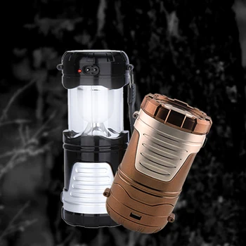 

6 LED Solar Collapsible Flashlights Luminaire LED Exterieur Portable Solar Lamp Camping LED Rechargeable Lantern Hanging Lamp