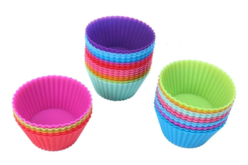 

Colorful thick silicone bakeware mold Muffin cups puffs jelly mold 7cm cake molds CDSM-097