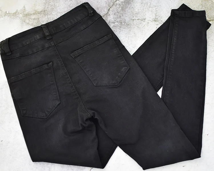 Женские джинсы с высокой талией, обтягивающие, стрейчевые, с пряжкой, черные, модные, Осень-зима, новые, большие размеры, брюки
