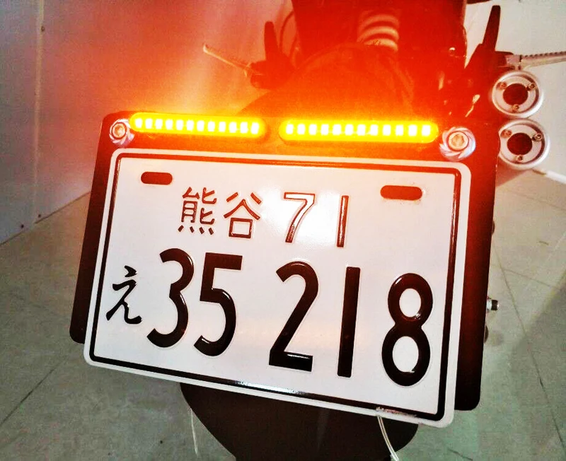  1pcs Universal Flowing Water Flicker LED Motorcycle License Plate Light Motor Scooter Car Indicators Blinkers Amber Lamp 12v  (4)