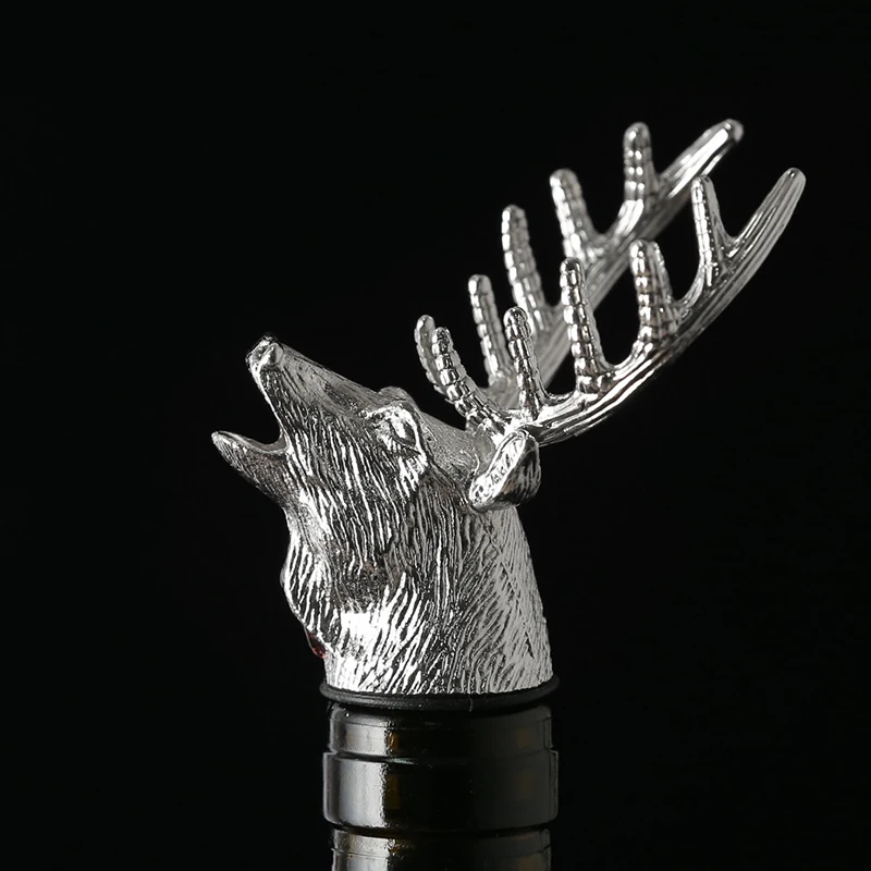 Wine Bottle Stopper Deer Stag Head Wine Pourer Server Zinc Alloy Wine Bottle Cork Wine Aerators Barware Party Accessories (4)