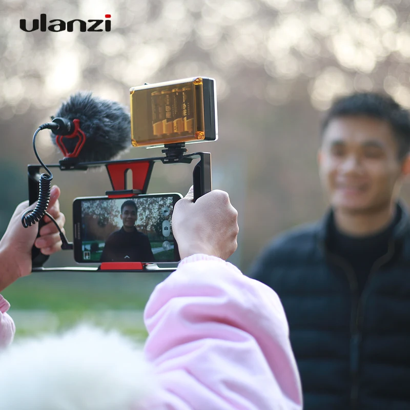 Ulanzi Handheld Smartphone Video Rig Case 2 hot Shoe Mounts Video Stablizer Handle Grip for iPhone Samsung Live Stream Filmmaker Ulanzi Handheld Smartphone Video Rig Case 2 hot Shoe Mounts Video Stablizer Handle Grip for iPhone Samsung Live Stream Filmmaker
