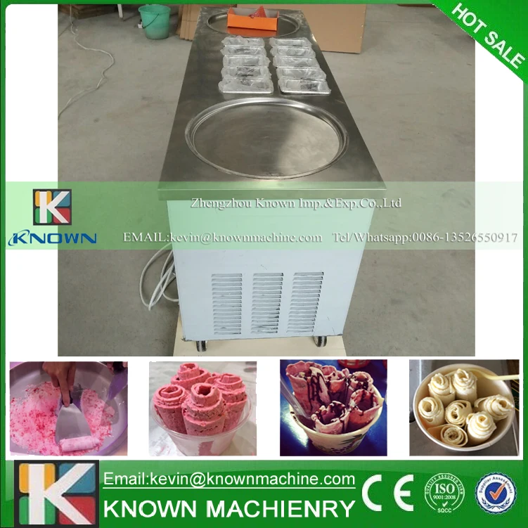 Ice Cream Roller rolling Rolled Flat fried ice cream machine double 2