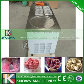 

Ice Cream Roller rolling Rolled Flat fried ice cream machine double 2 pan ice cream roller machine Ice cream pan roller