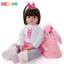 KEIUMI, мягкие силиконовые реалистичные детские куклы, модная Кукла принцессы для девочек, детские игрушки для возрождения, косплей, кролик, подарки на день рождения для малышей